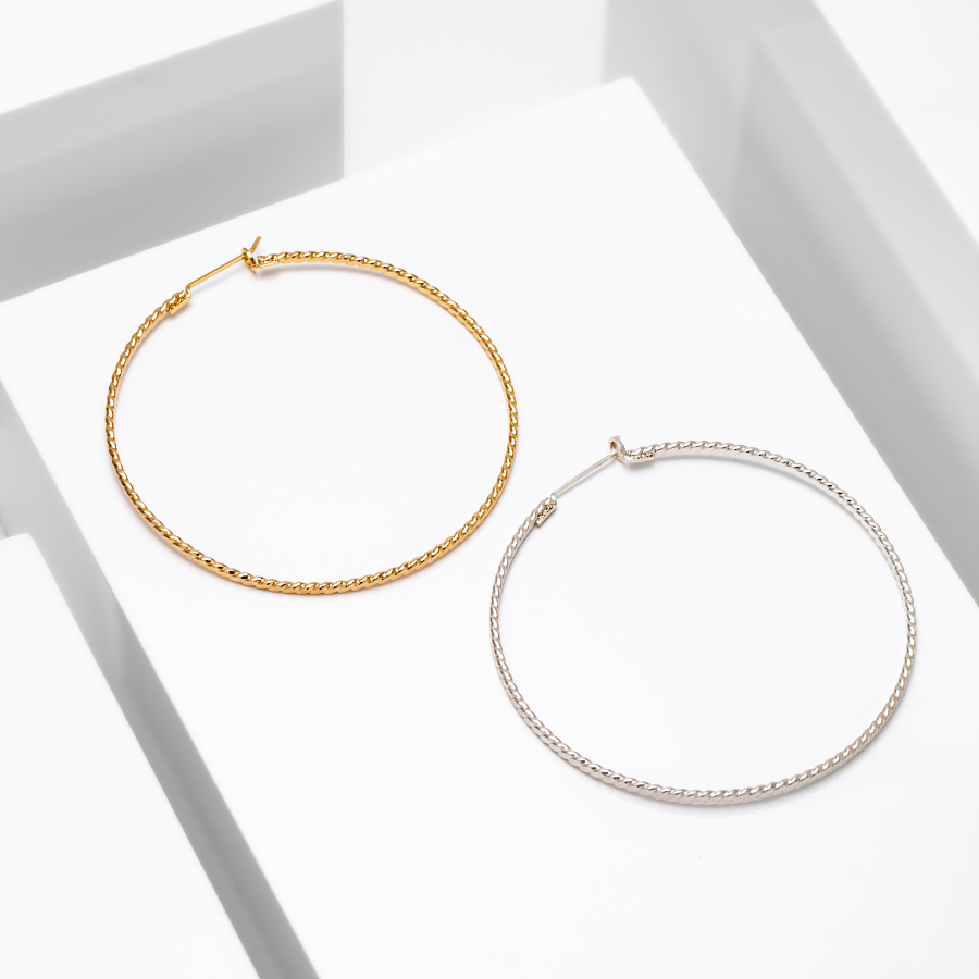 twisted wire hoop earring in 14k gold filled or sterling silver