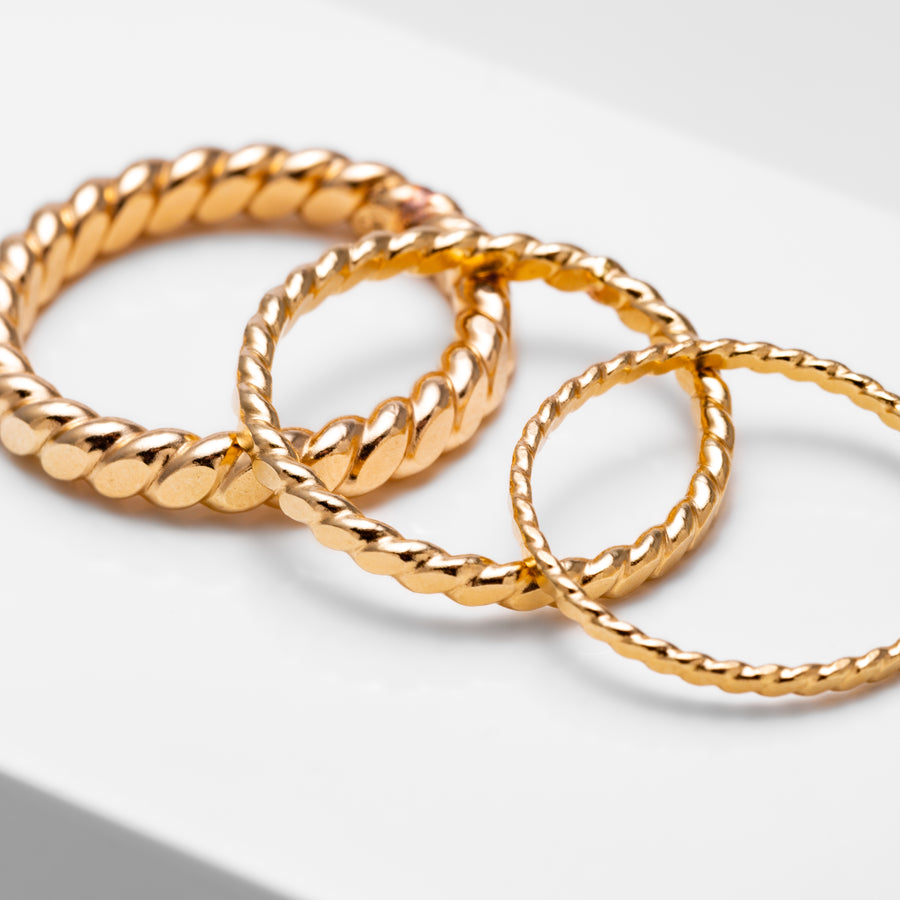 twisted thick wire ring in 14k gold filled or sterling silver
