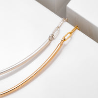 finer thick wire collar necklace in 14k gold filled or sterling silver