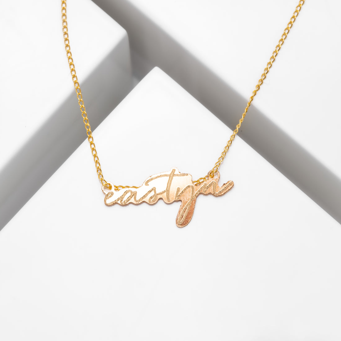 personalized engraved necklace in 14k gold filled or sterling silver