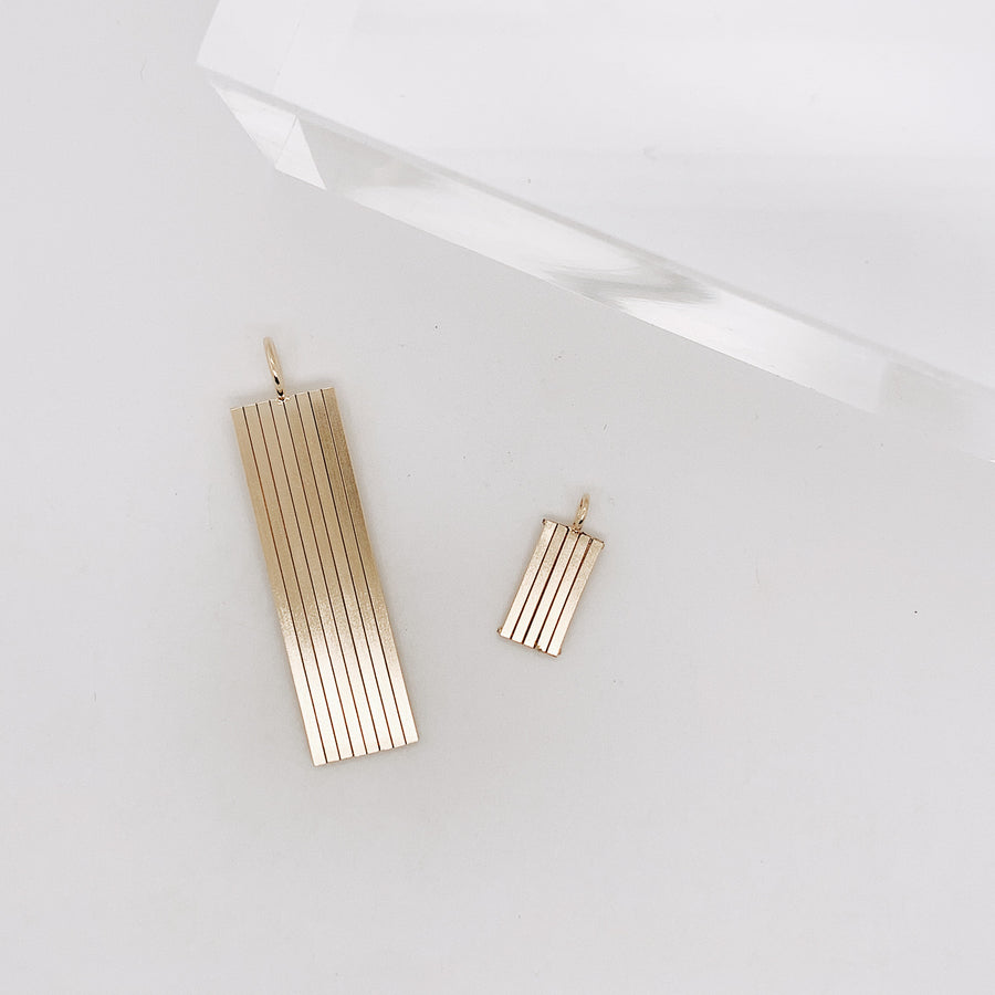 vertical charm in 14k gold filled or sterling silver